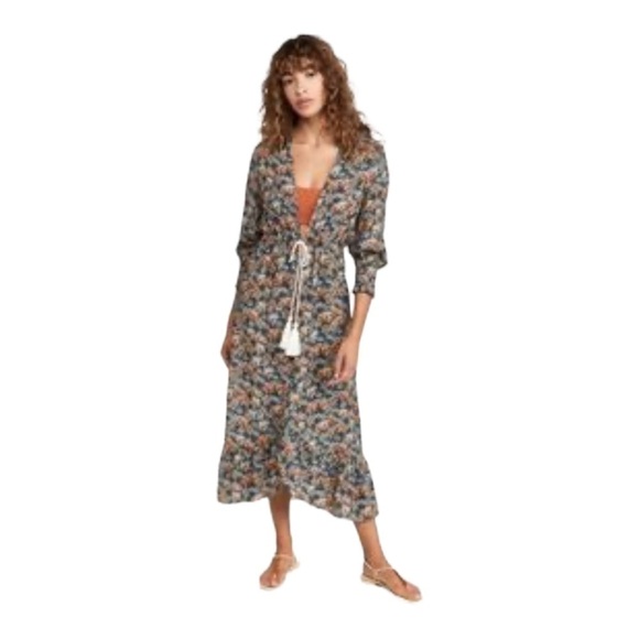Palmacea Dresses & Skirts - NWT PALMACEA Revolve Floral Tie Waist Swim Cover Up Midi Dress Small